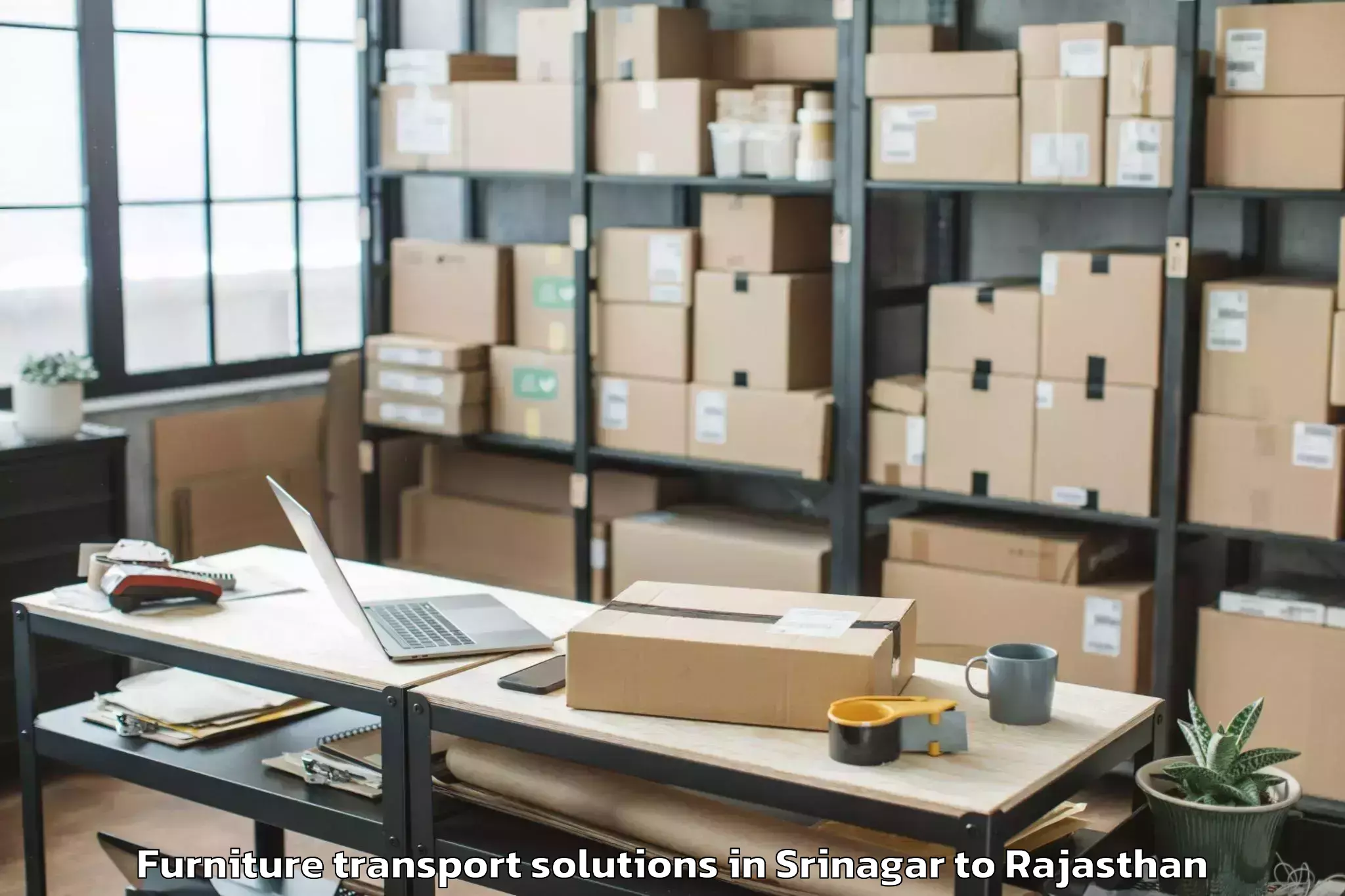 Reliable Srinagar to Jasrasar Furniture Transport Solutions